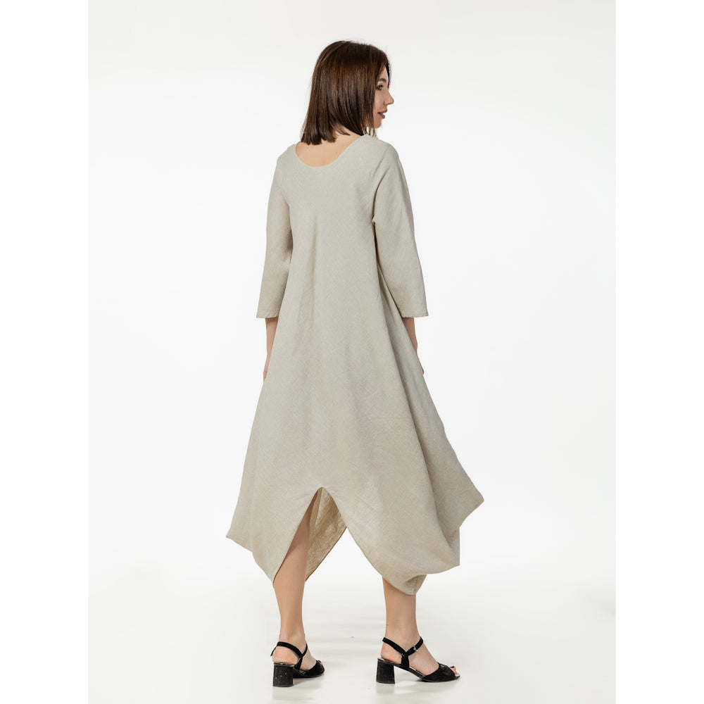 Linen Dress Lucia - Light Natural - Stonewashed - Luxury Medium Thick Linen