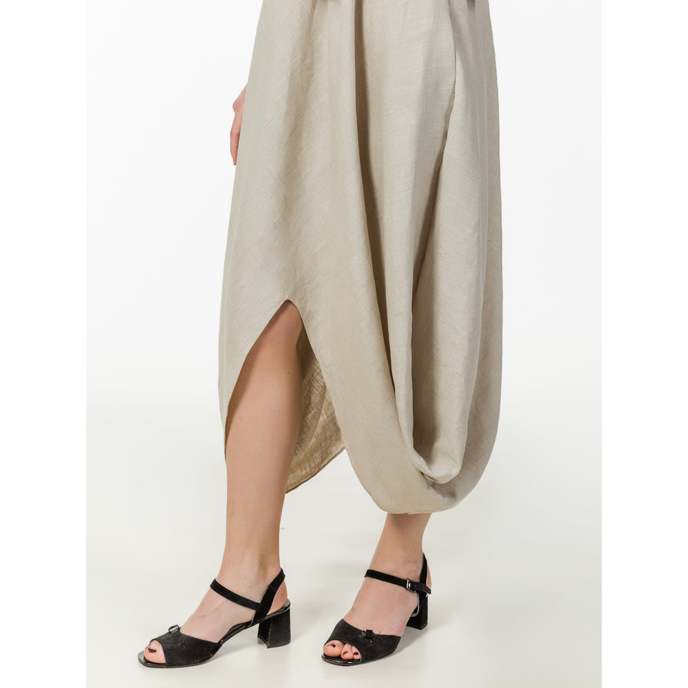Linen Dress Lucia - Light Natural - Stonewashed - Luxury Medium Thick Linen