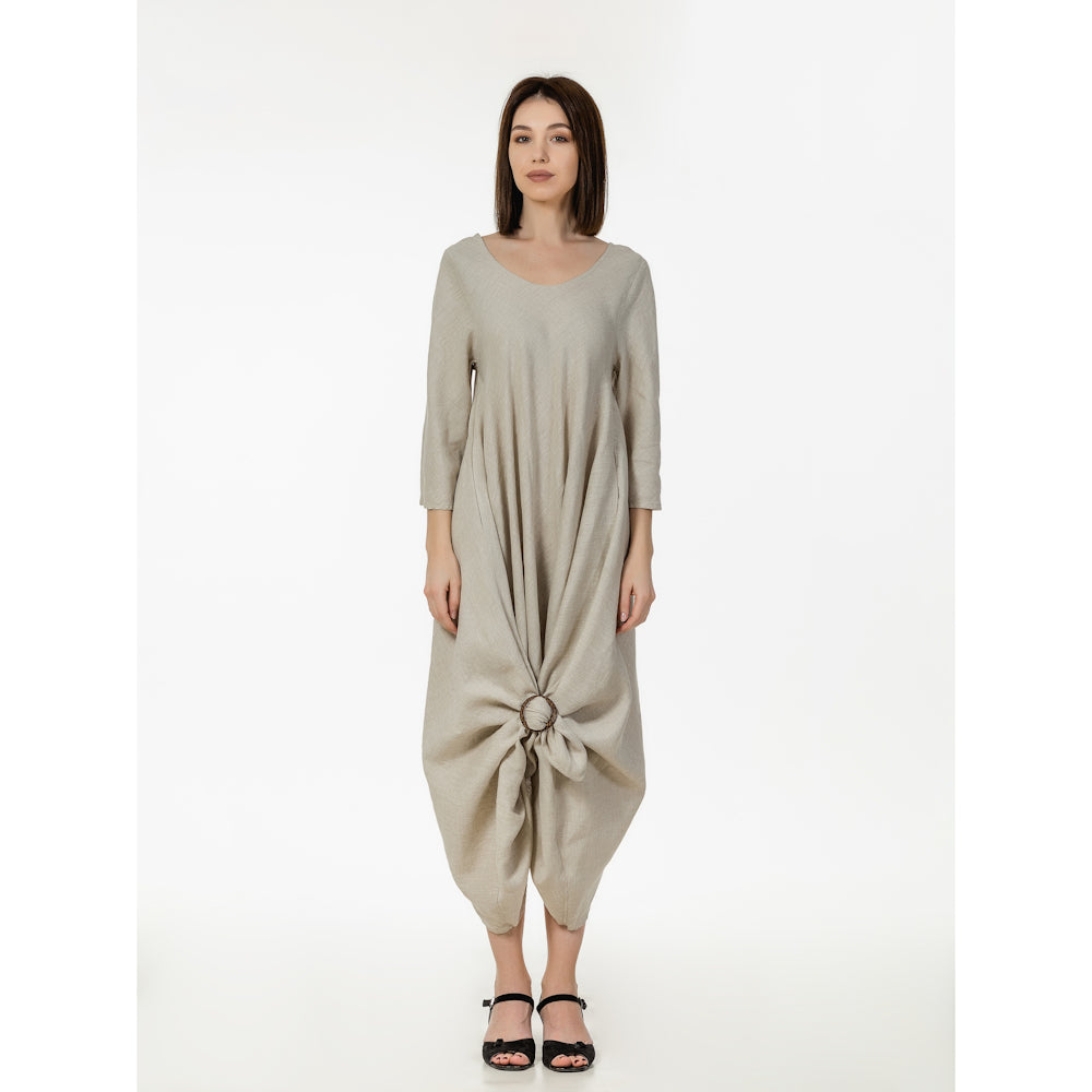 Linen Dress Lucia - Light Natural - Stonewashed - Luxury Medium Thick Linen