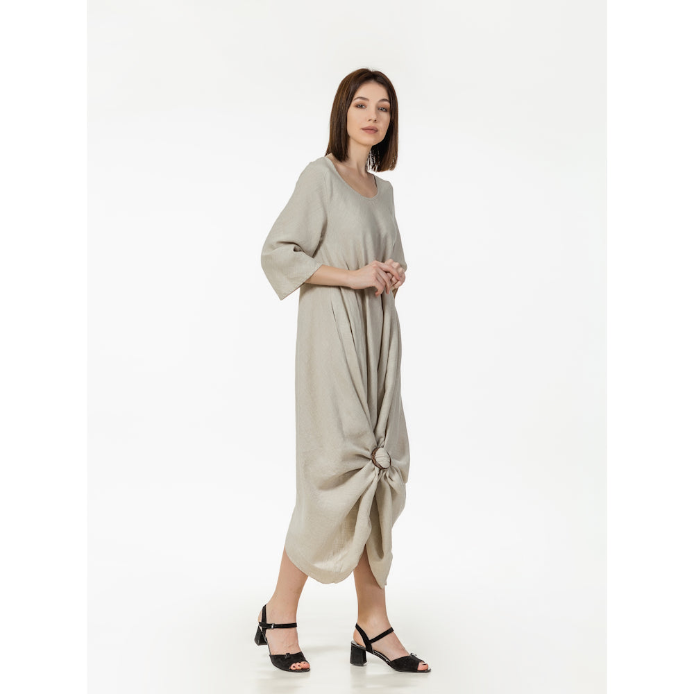 Linen Dress Lucia - Light Natural - Stonewashed - Luxury Medium Thick Linen
