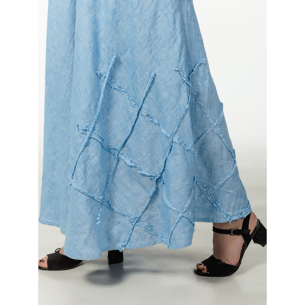 Linen Dress Paola - Light Blue - Stonewashed - Luxury Medium Thick Linen