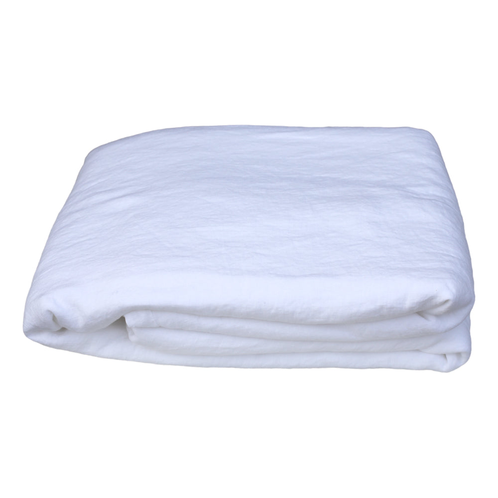 Linen Duvet Cover - King - White - Stonewashed