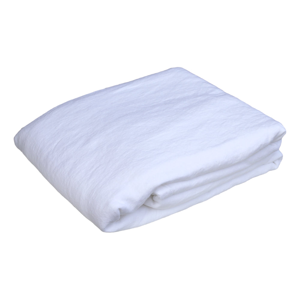 Linen Duvet Cover - King - White - Stonewashed
