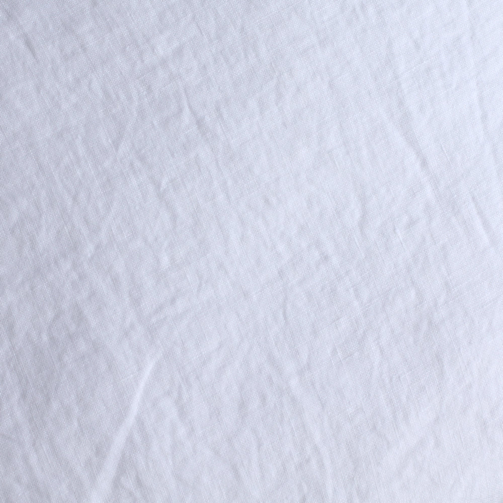 Linen Flat Sheet - Queen - White with Dot Hemstitch - Stonewashed