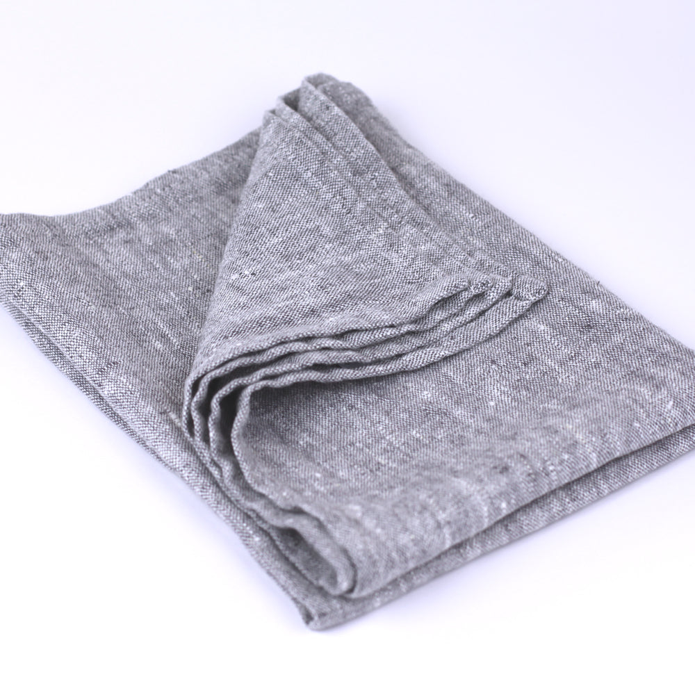 Linen Hand Towel - Stonewashed - Heather Grey - Thick Linen