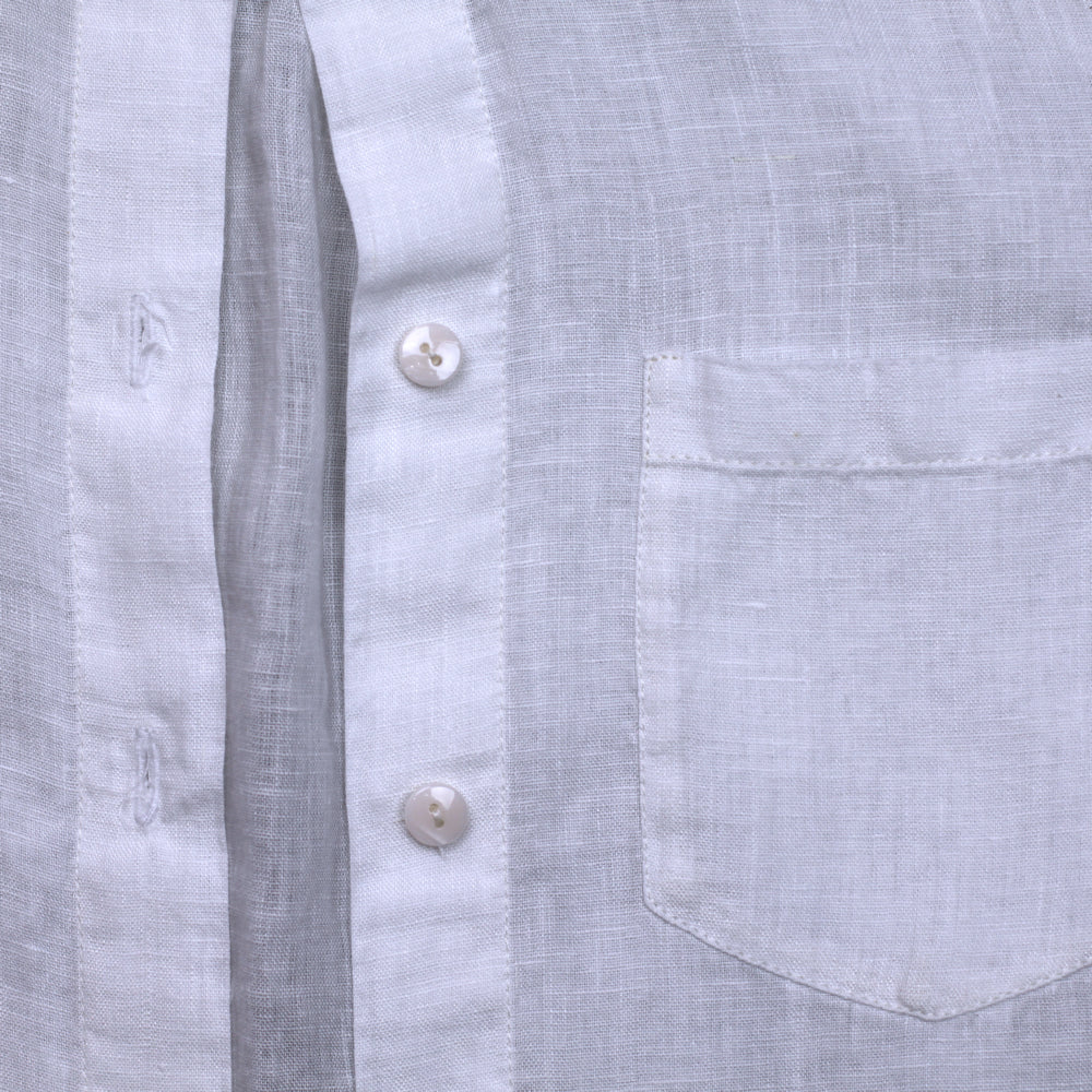 Linen Loungewear - Shirt and Pants - White - Luxury Thin Linen