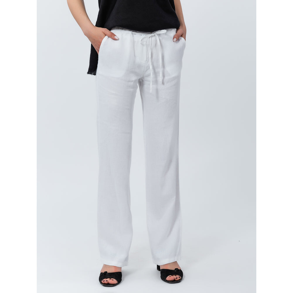 Linen Pants - White - Stonewashed - Luxury Medium Thick Linen