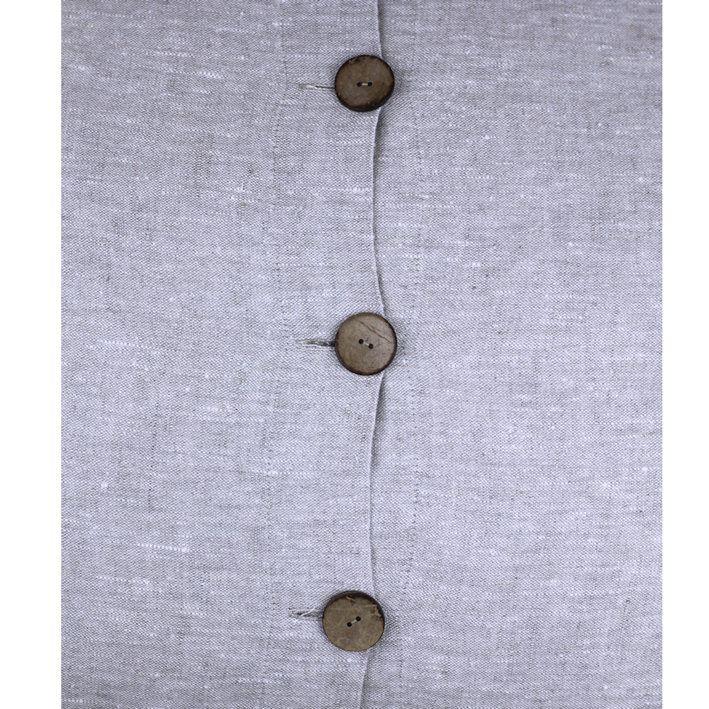Linen Pillow Cover - Sham - Light Natural with Buttons - 24 x 24 - Stonewashed - Luxury Thick Linen