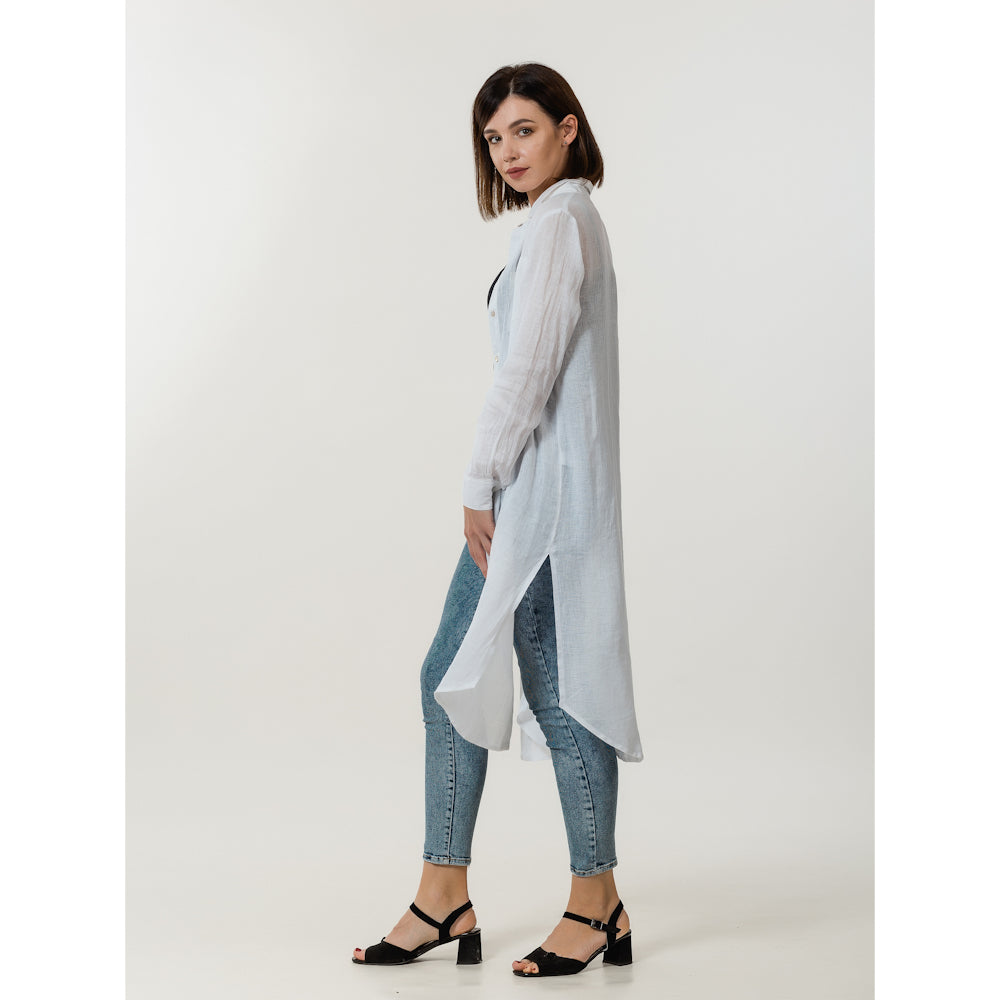 Linen Duster - White - Stonewashed - Luxury Gauze Linen