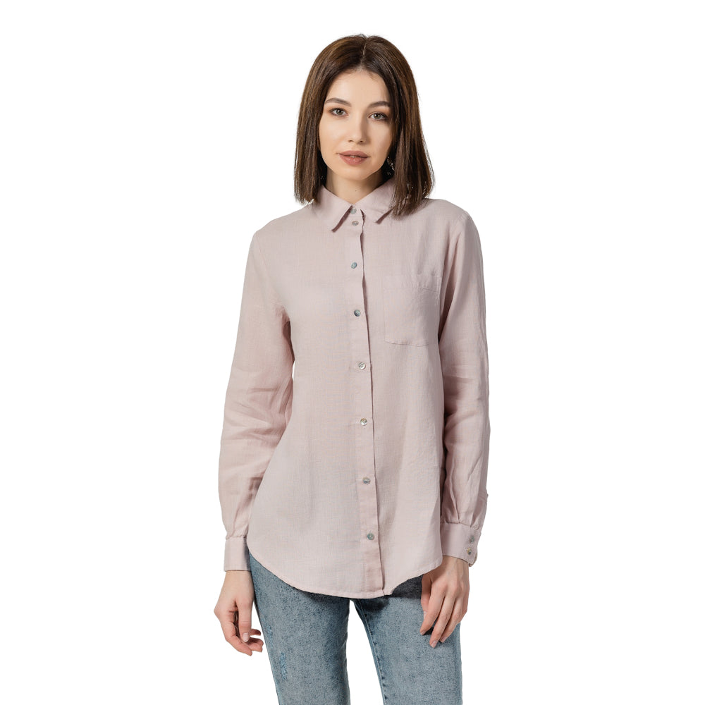 Stonewashed linen Women Shirt - pure 100% linen flax dusty role light pink with mother perl buttons pre-washed laundered Europe European linen lint Stonewashed linen Women Shirt - pure 100% linen flax dusty role light pink with mother perl buttons pre-washed laundered Europe European linen lint