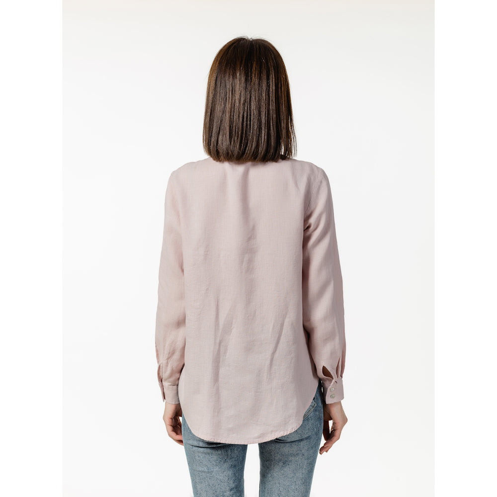 Linen Shirt - Dusty Rose - Stonewashed - Luxury Thin Linen