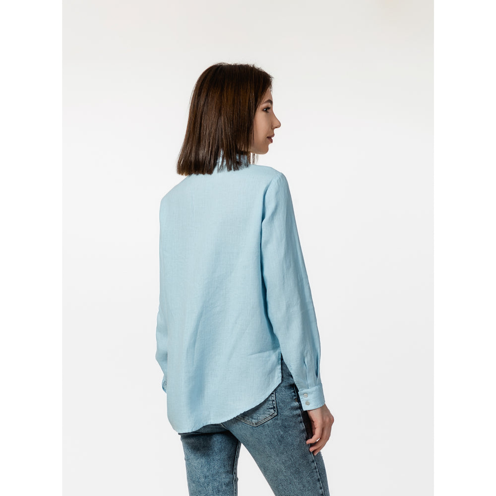 Linen Shirt - Light Blue - Stonewashed - Luxury Thin Linen