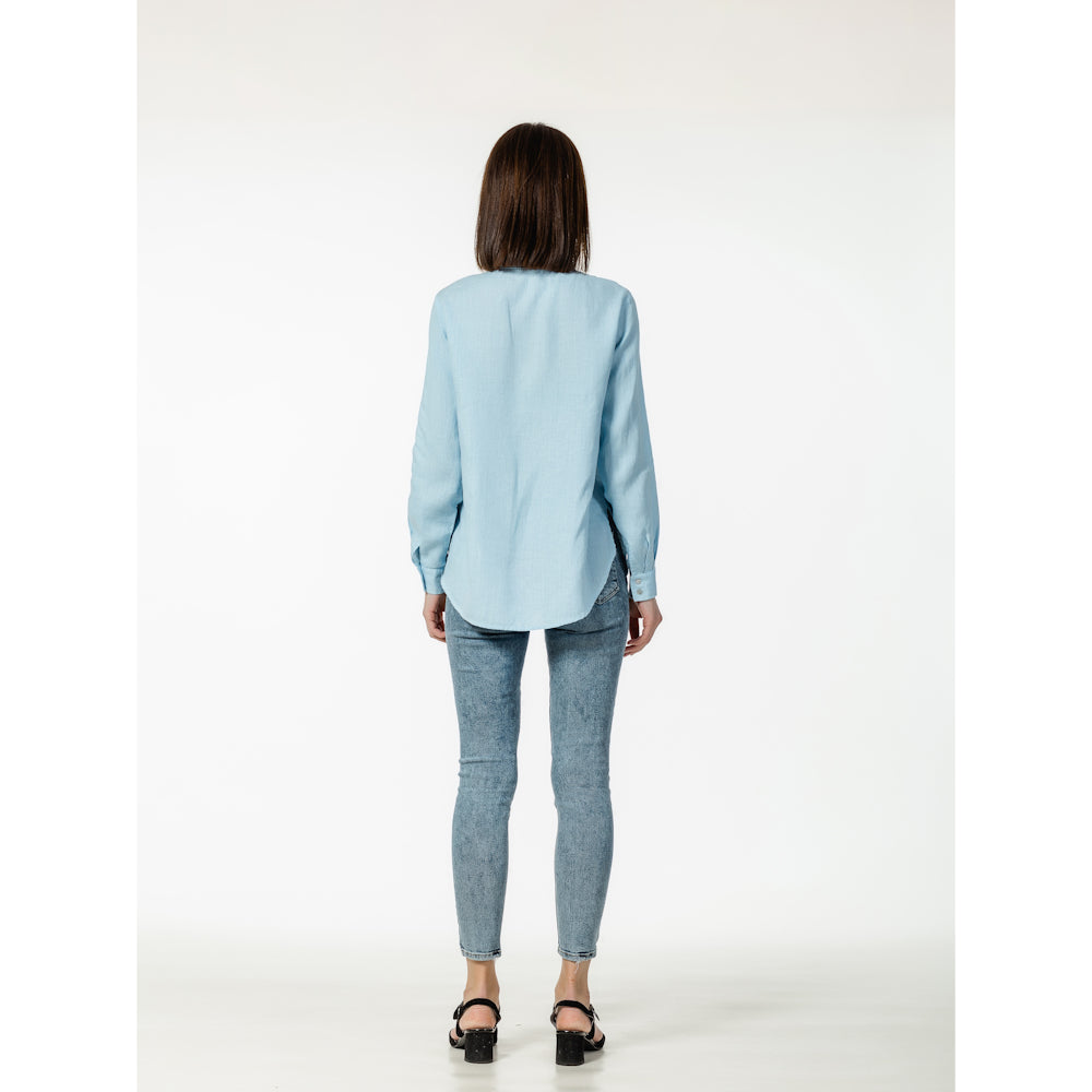 Linen Shirt - Light Blue - Stonewashed - Luxury Thin Linen