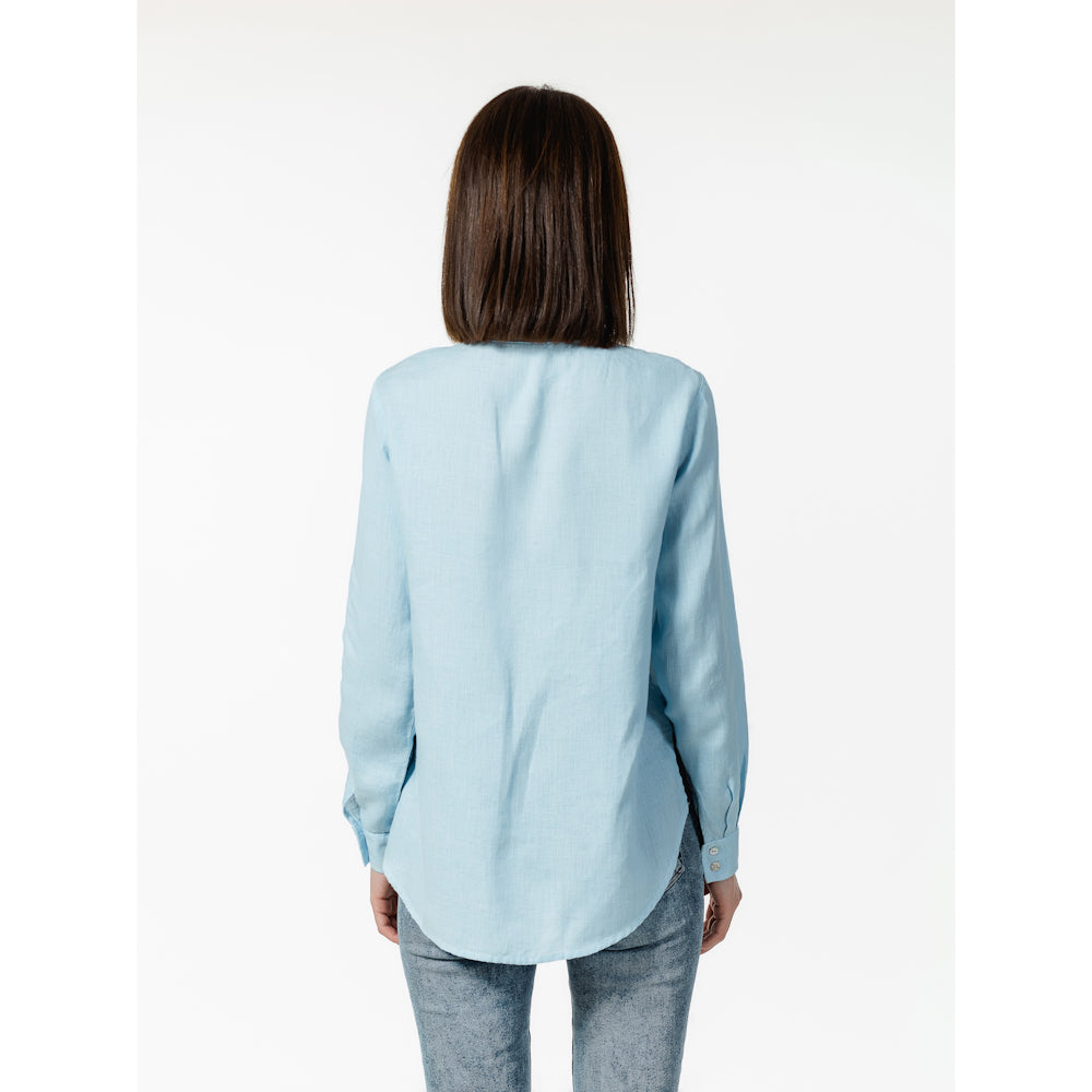 Linen Shirt - Light Blue - Stonewashed - Luxury Thin Linen