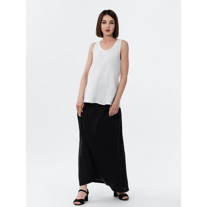 Linen Skirt - Black - Stonewashed - Luxury Medium Thick Linen