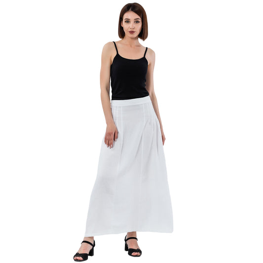 Linen Skirt - White - Stonewashed - Luxury Medium Thick Linen