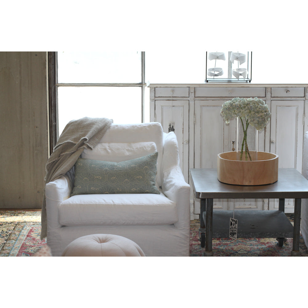 Linen Throw Lira - Stonewashed - Textured - Frayed Edges - Natural and off White Color