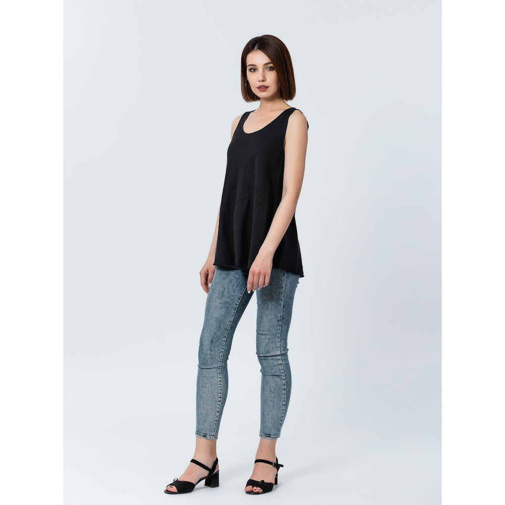 Linen Top - Black - Stonewashed - Luxury Thin Linen