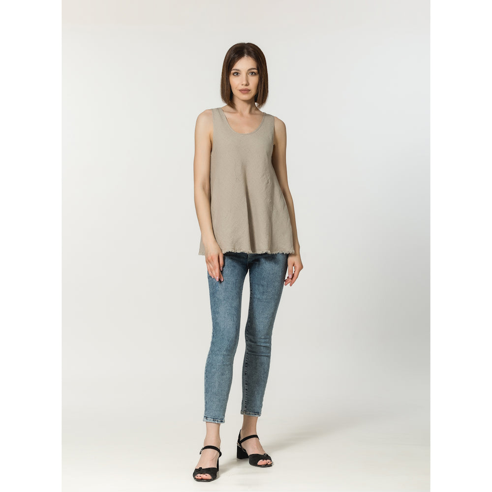 Linen Top - Natural - Stonewashed - Luxury Thin Linen