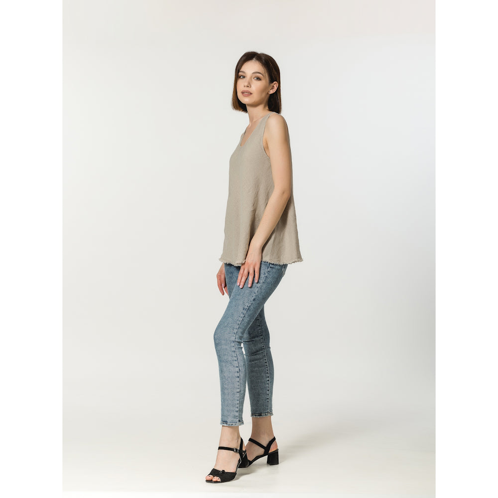 Linen Top - Natural - Stonewashed - Luxury Thin Linen