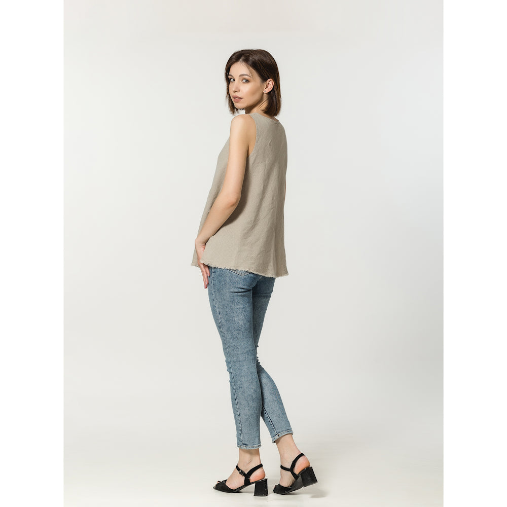 Linen Top - Natural - Stonewashed - Luxury Thin Linen
