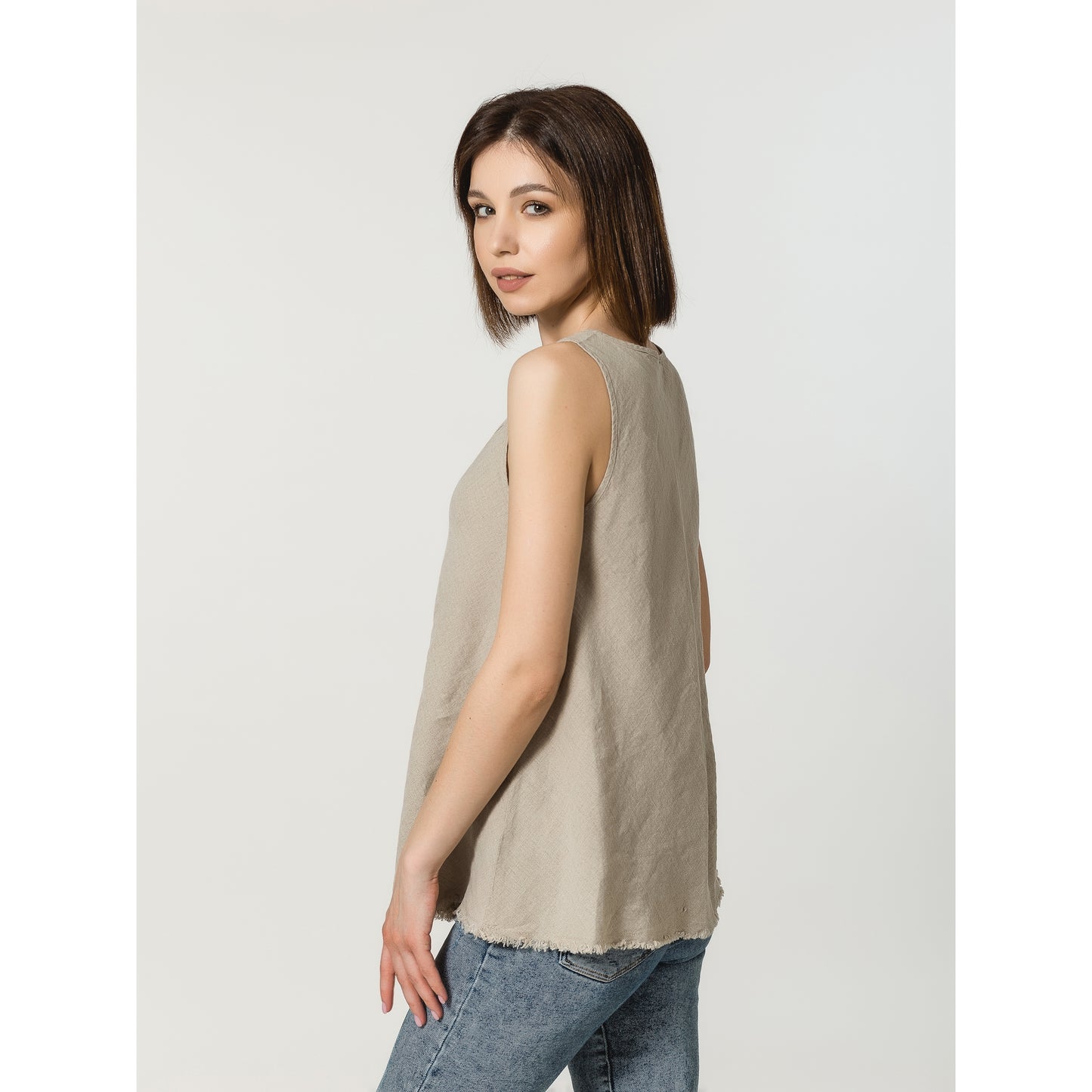 Linen Top - Natural - Stonewashed - Luxury Thin Linen
