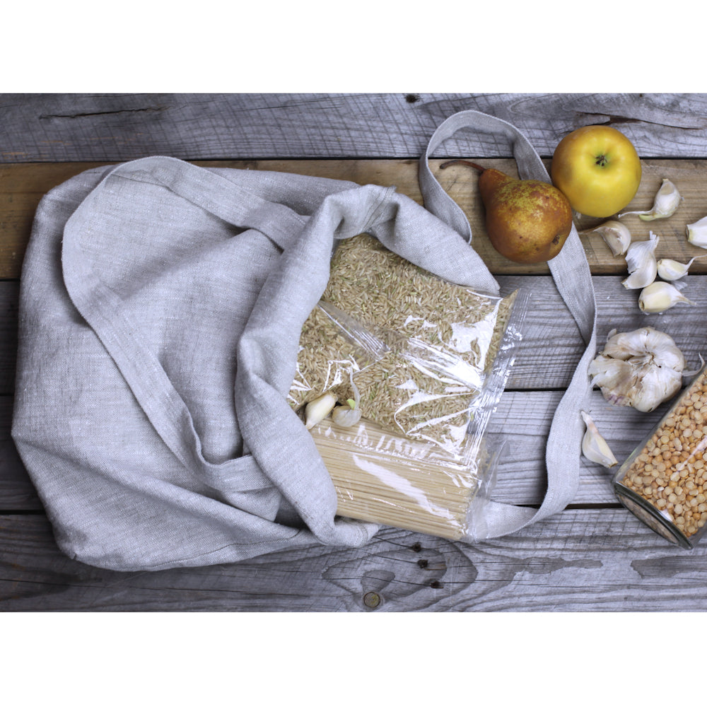 Linen Tote Bag - Stonewashed - Light Natural - Luxury Thick Linen