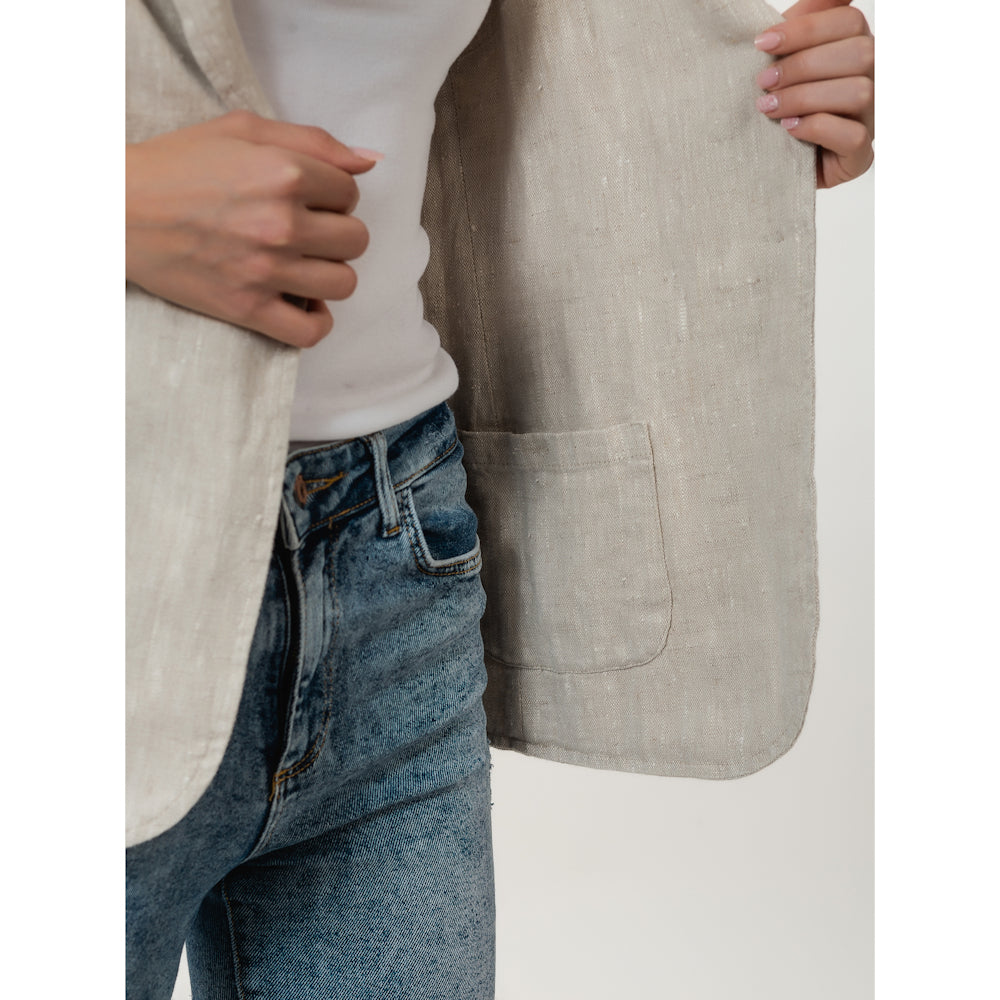 Linen Vest - Light Natural - Stonewashed - Luxury Thick Linen