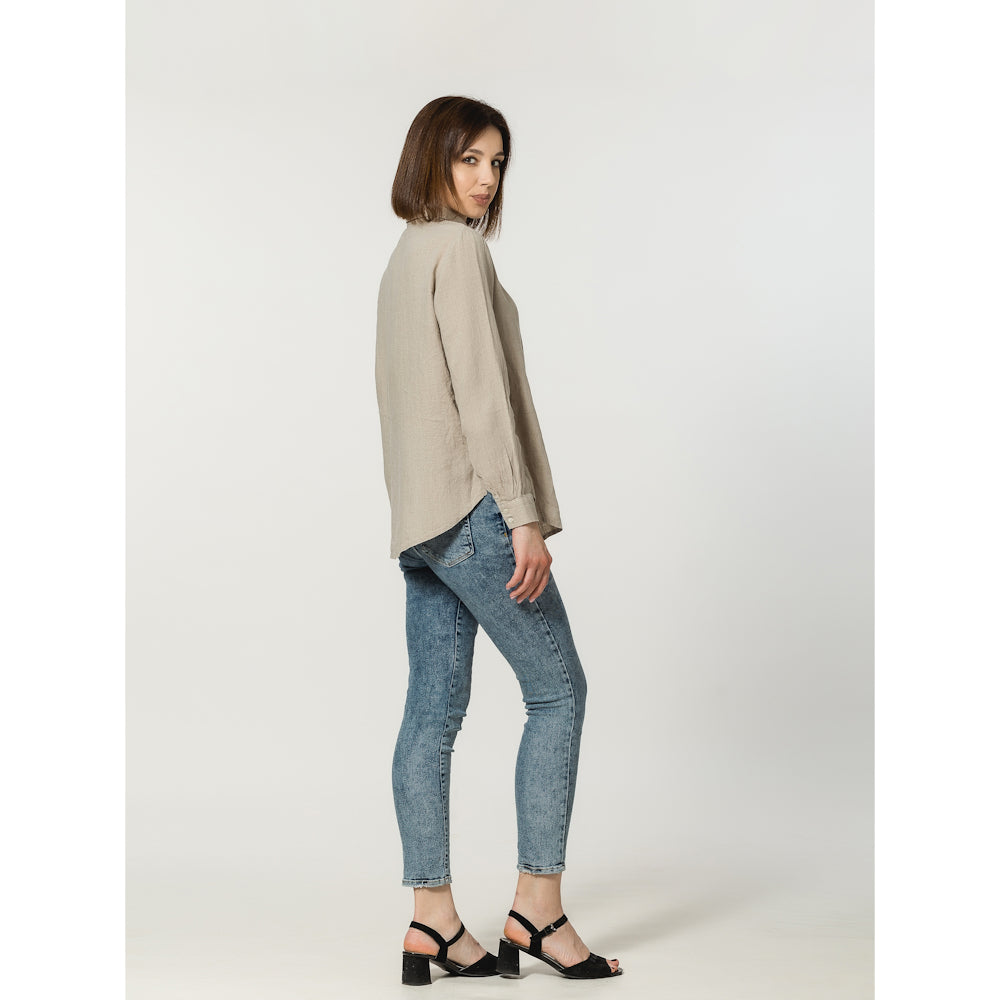 Linen Shirt - Natural - Stonewashed - Luxury Thin Linen