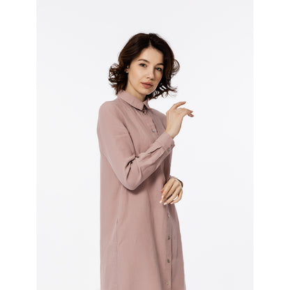 Linen Shirt-Dress - Dusty Rose - Luxury Medium Thick Linen