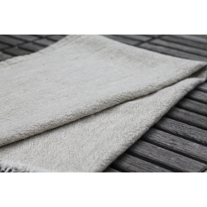 Linen Guest Towel - Stonewashed - Textured - Light Natural with Frayed Edges - Luxury Thick Linen