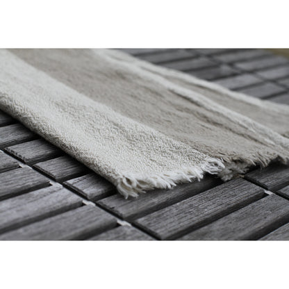 Linen Guest Towel - Stonewashed - Textured - Natural Light Natural Blocks with Frayed Edges - Luxury Thick Linen