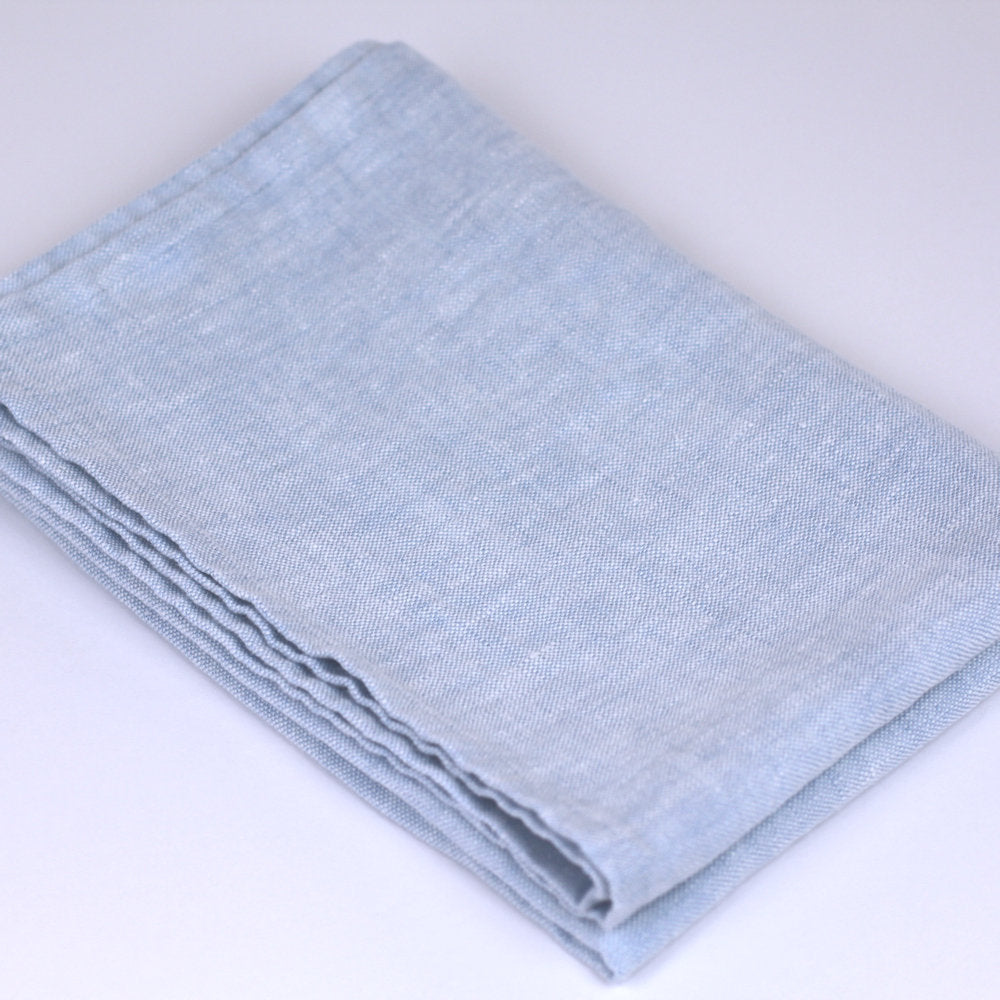 Linen Hand Towel - Stonewashed - Sky Blue - Luxury Thick Linen