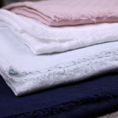 Linen Scarf Isabella - Stonewashed - White