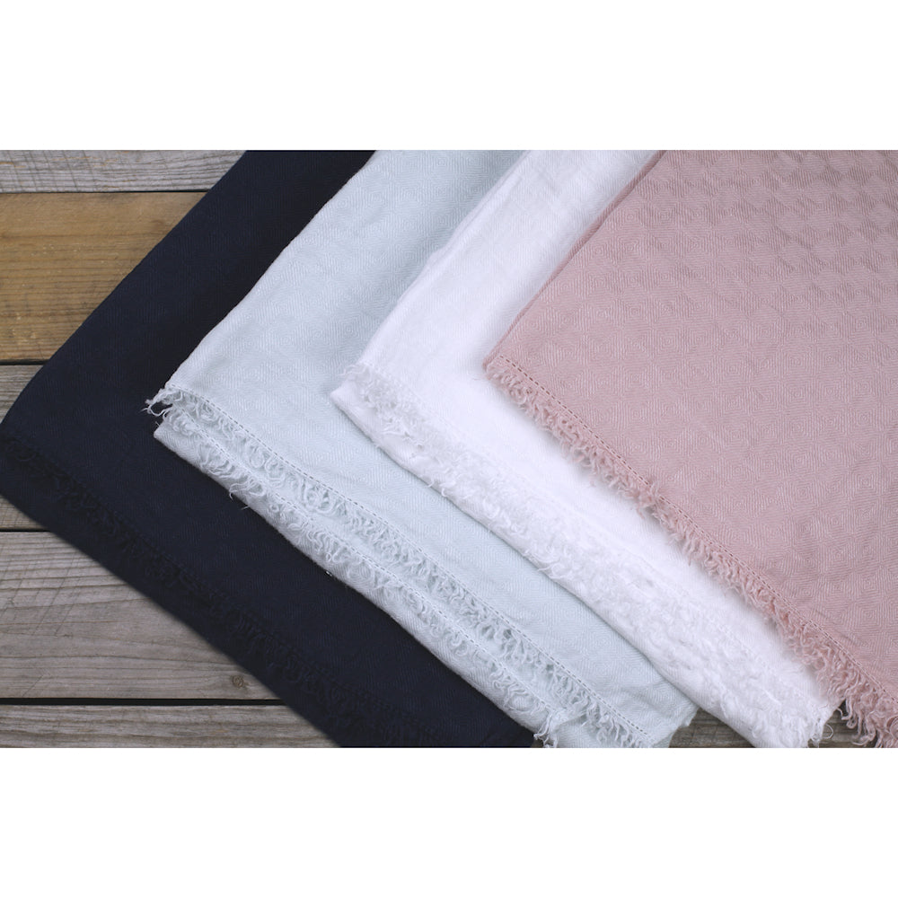 Linen Scarf Isabella - Stonewashed - White