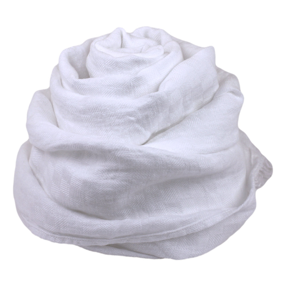 Linen Scarf Isabella - Stonewashed - White