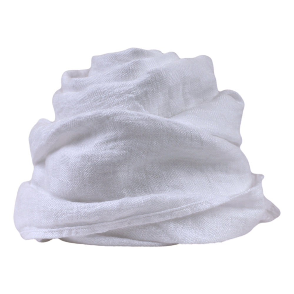 Linen Scarf Isabella - Stonewashed - White