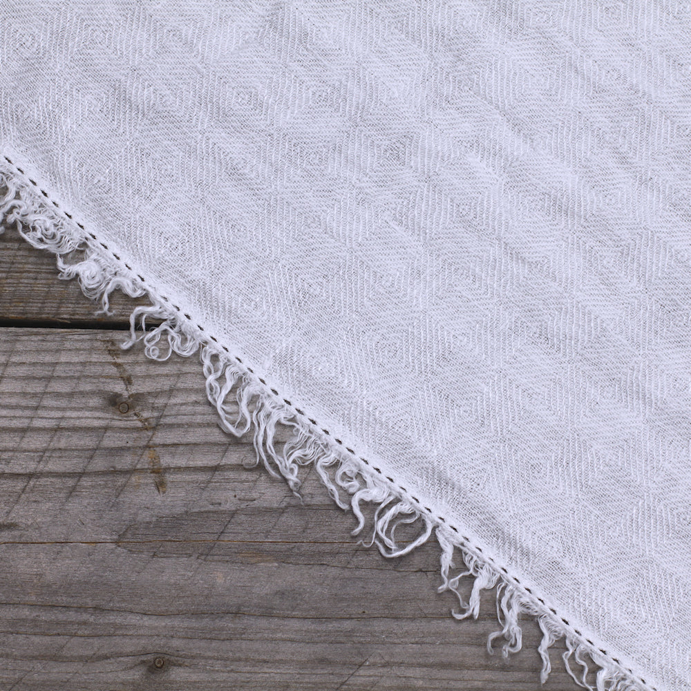 Linen Scarf Isabella - Stonewashed - White