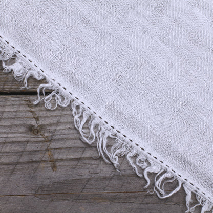Linen Scarf Isabella - Stonewashed - White