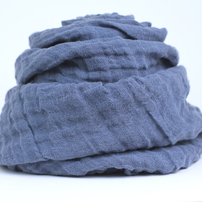 Linen Scarf - Stonewashed - Denim Blue Gauze - Thin Linen