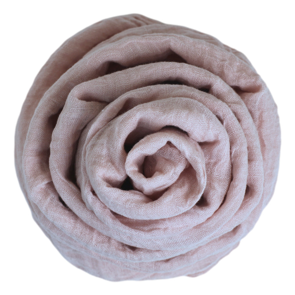 Linen Scarf - Stonewashed - Dusty Rose Gauze - Thin Linen