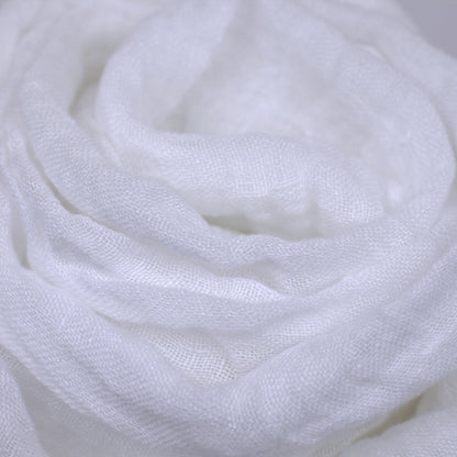 Linen Scarf - Stonewashed - White Gauze - Thin Linen