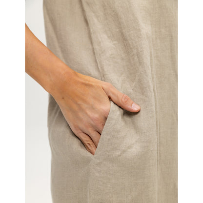Linen Shirt-Dress - Natural - Stonewashed - Luxury Medium Thick Linen