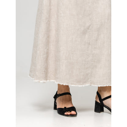 Linen Skirt - Light Natural - Stonewashed - Luxury Medium Thick Linen