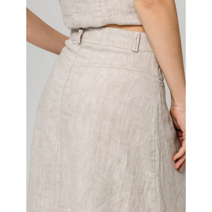 Linen Skirt - Light Natural - Stonewashed - Luxury Medium Thick Linen