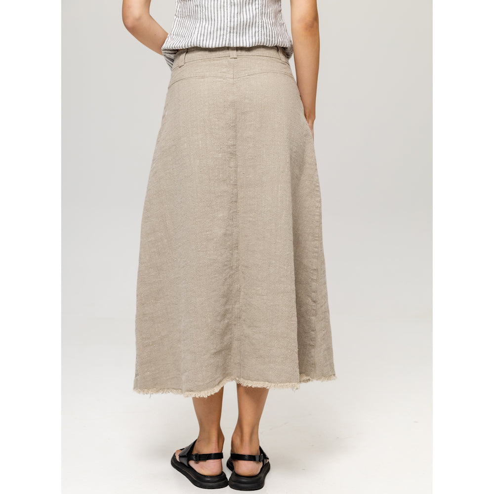Linen Skirt - Natural - Stonewashed - Luxury Thick Textured Linen