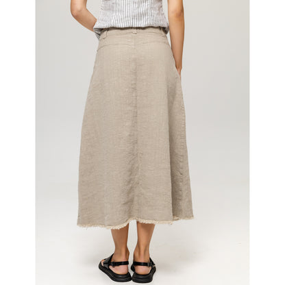 Linen Skirt - Natural - Stonewashed - Luxury Thick Textured Linen