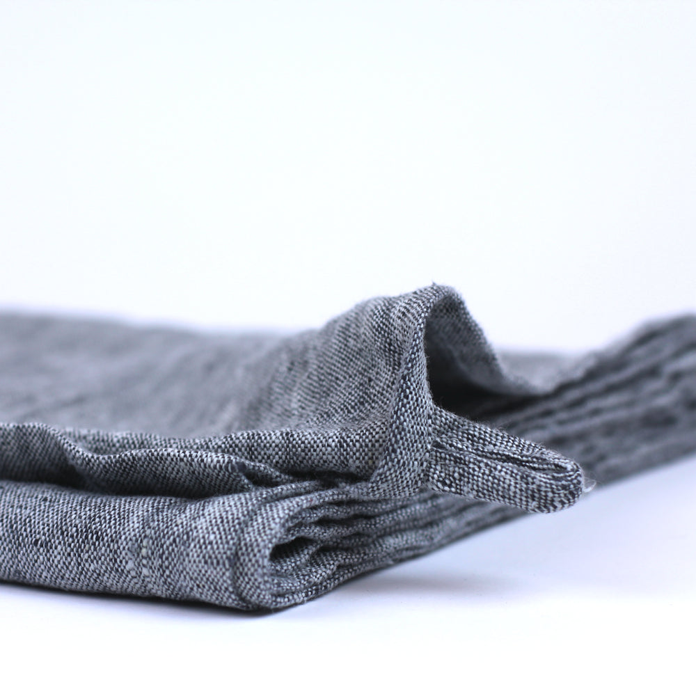 Linen Bath or Beach Towel - Stonewashed - Black - Luxury Thick Linen
