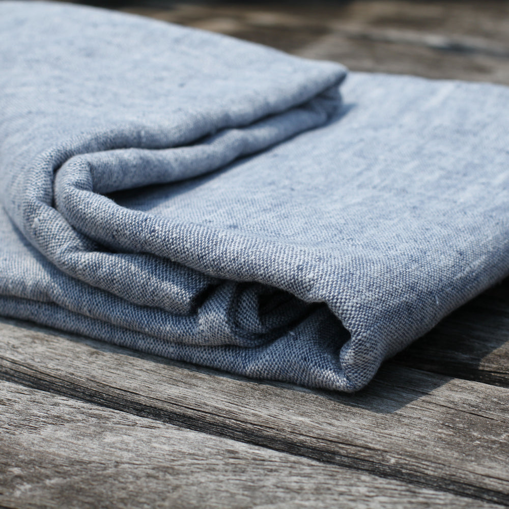 Linen Beach Towel - Stonewashed - Oversized - Heather Blue - Luxury Thick Linen - Bath Sheet - Throw - Bath Towel - Deck Towel