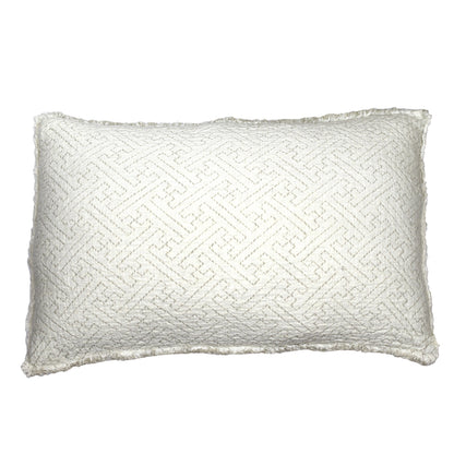 Linen Pillow Cover Expression - Lumbar - 14 x 22 - Stonewashed - Textured - Frayed Edges - Double-sided - Ivory and Natural Colors